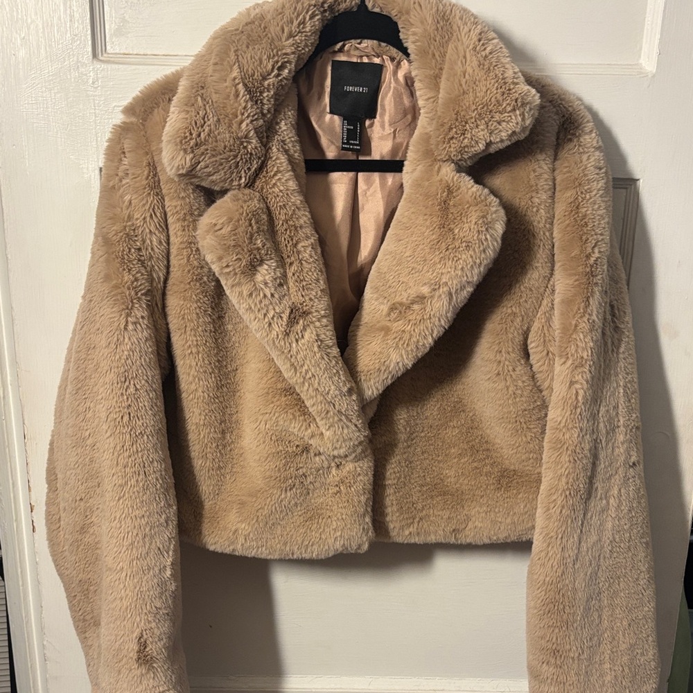 Forever 21 Super Soft Tan Faux Fur Jacket